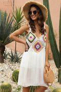 Geometric V-Neck Spaghetti Strap Cover Up Dress - Hovatok