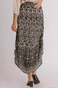 Umgee Full Size Animal Border Print High Low Skirt Plus Size - Hovatok