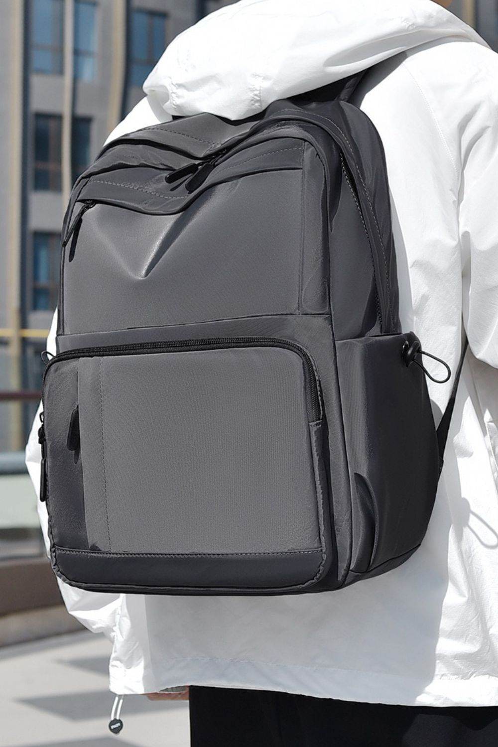 Multi-Pockets Solid Color Backpack Bag - Hovatok