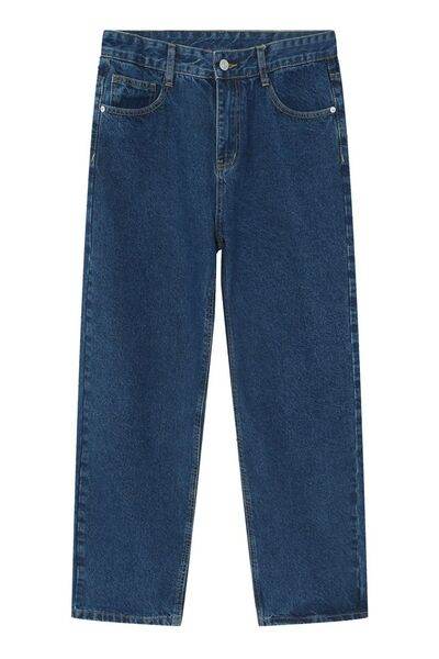 Straight Leg Jeans with Pockets - Hovatok