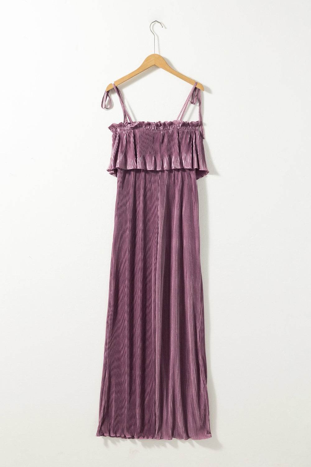 Square Neck Spaghetti Strap Jumpsuit - Hovatok