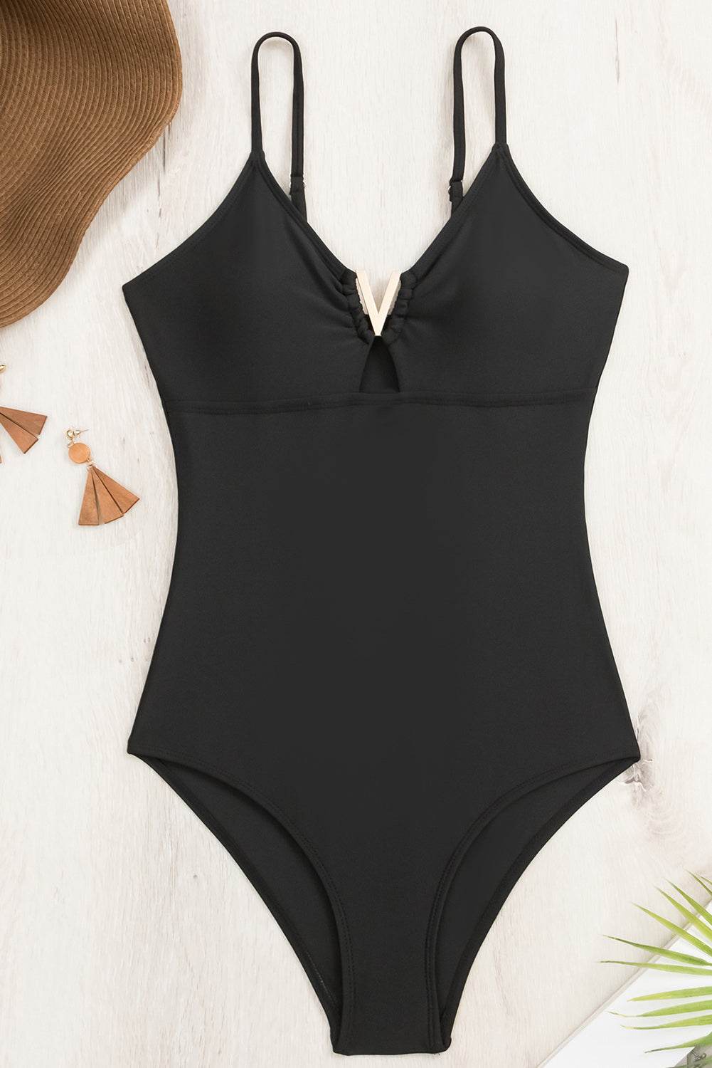 Cutout Spaghetti Strap One-Piece Swimwear - Hovatok