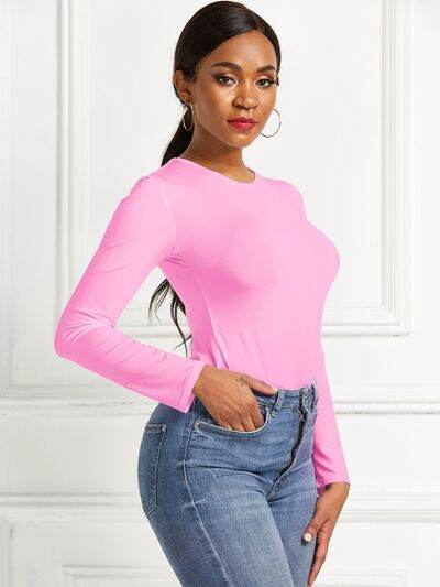 Round Neck Long Sleeve Bodysuit - Hovatok