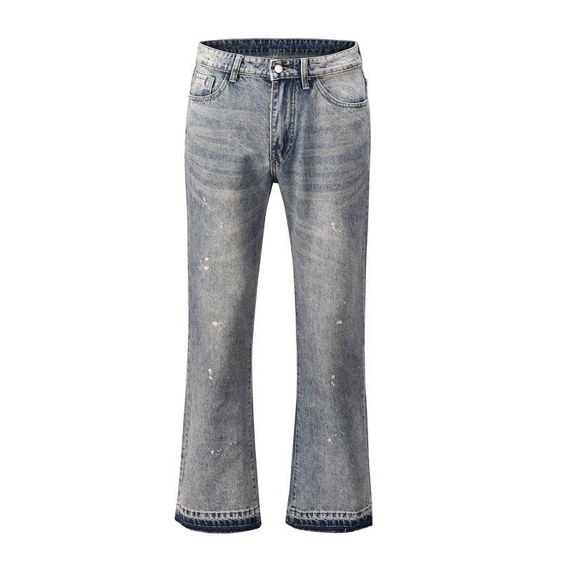 Men's Frayed Hem Bootcut Jeans - Hovatok