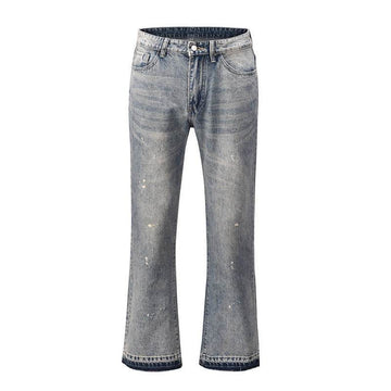 Men's Frayed Hem Bootcut Jeans - Hovatok