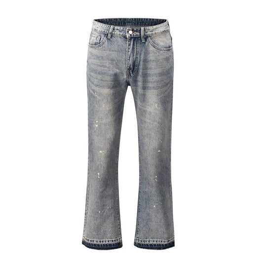 Men's Frayed Hem Bootcut Jeans - Hovatok