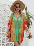 Openwork Contrast V-Neck Cover-Up - Hovatok