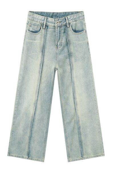 Wide Leg Jeans with Pockets - Hovatok