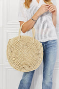 Justin Taylor Beach Date Straw Rattan Handbag in Ivory - Hovatok