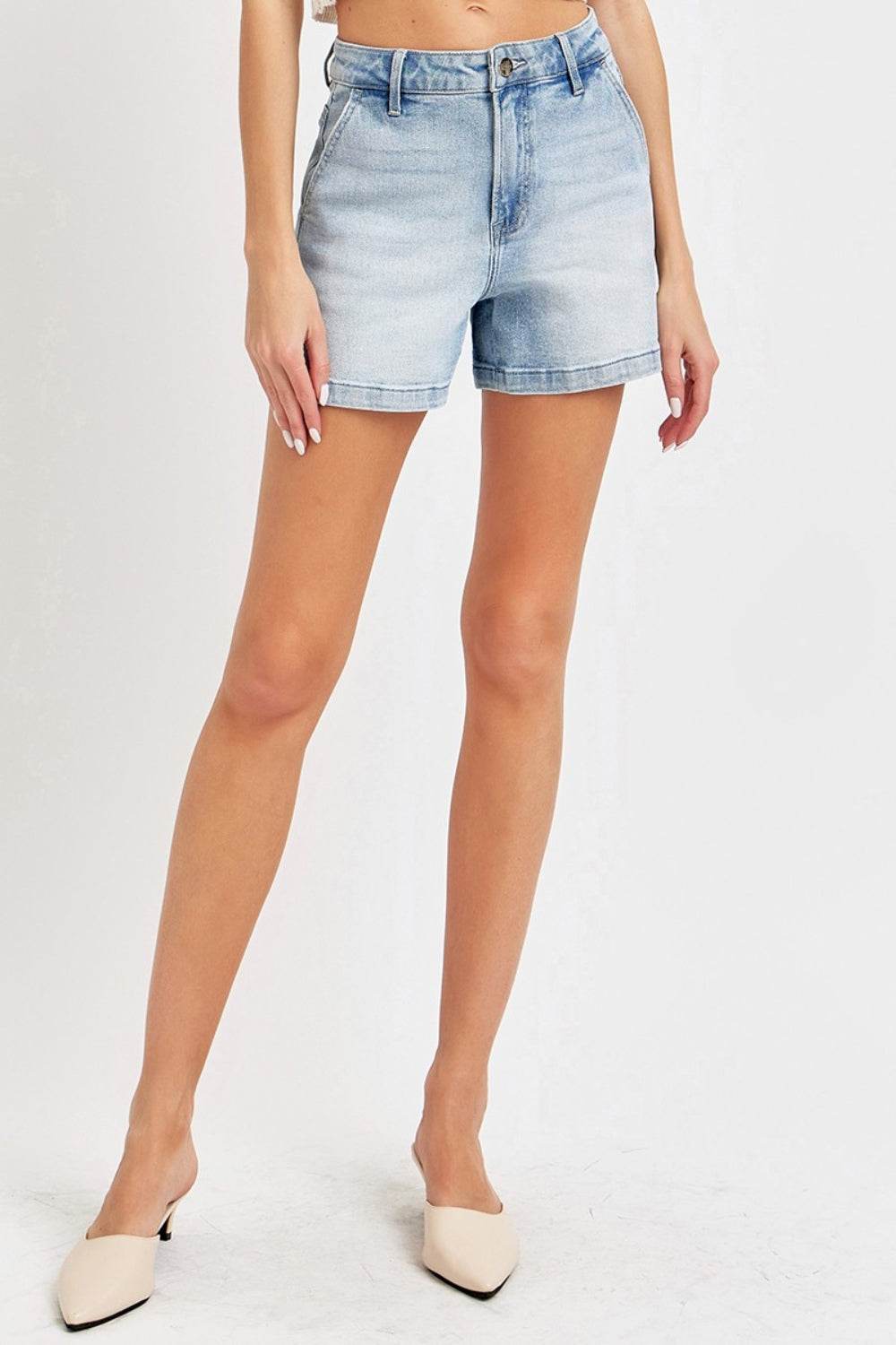 Risen Full Size High Rise Denim Shorts - Hovatok