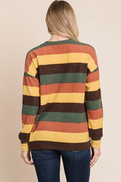 BOMBOM Multi-Color Striped Knit Top - Hovatok