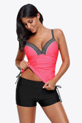 Contrast Sweetheart Neck Swim Cami - Hovatok