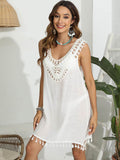 Tassel Scoop Neck Wide Strap Cover-Up - Hovatok