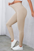 Crisscross Detail Wide Waistband Leggings - Hovatok