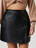 Buttoned High Rise Mini Skirt - Hovatok