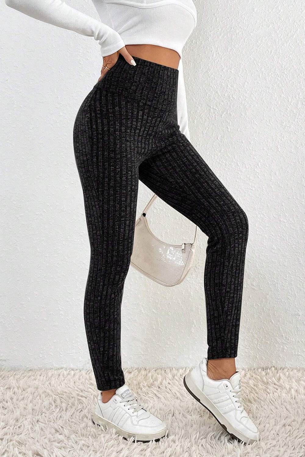 Ribbed High Waist Leggings - Hovatok