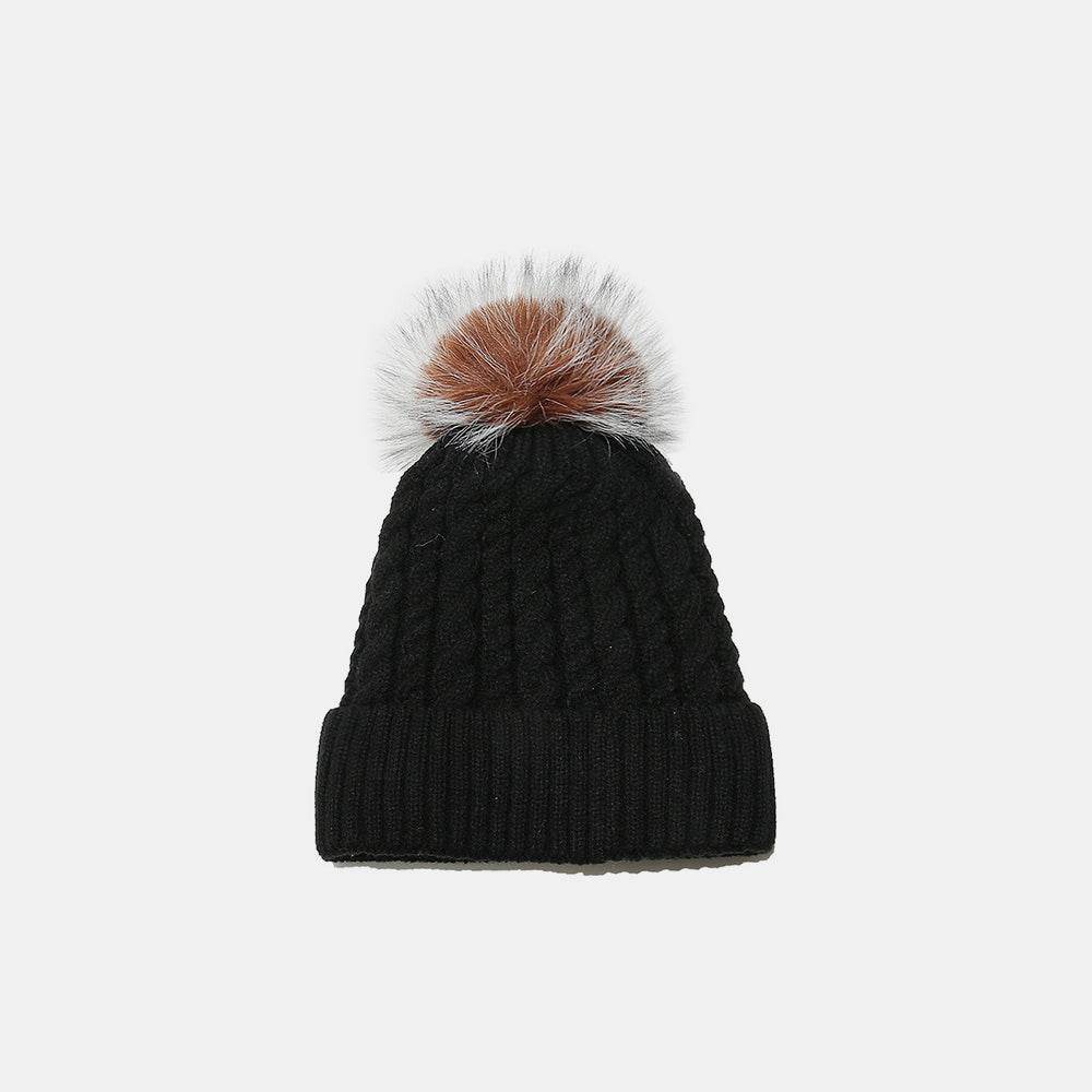 Cable Knit Winter Hat with Pompom - Hovatok