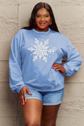 Simply Love Full Size Snowflake Graphic Sweatshirt - Hovatok