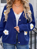Angel Wings Crochet Flower Button Up Cardigan - Hovatok