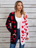 Angel Wings Heart Open Front Long Sleeve Cardigan - Hovatok