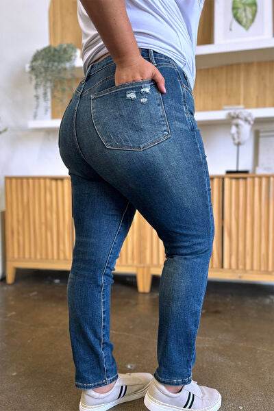 Judy Blue Full Size Tummy Control High Waist Slim Jeans - Hovatok
