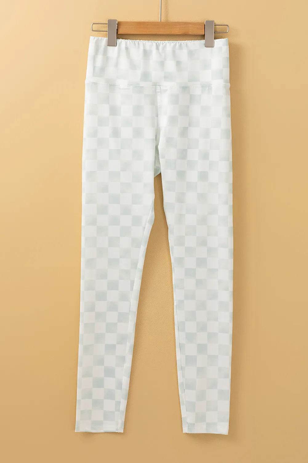 Checkered Elastic Waist Leggings - Hovatok