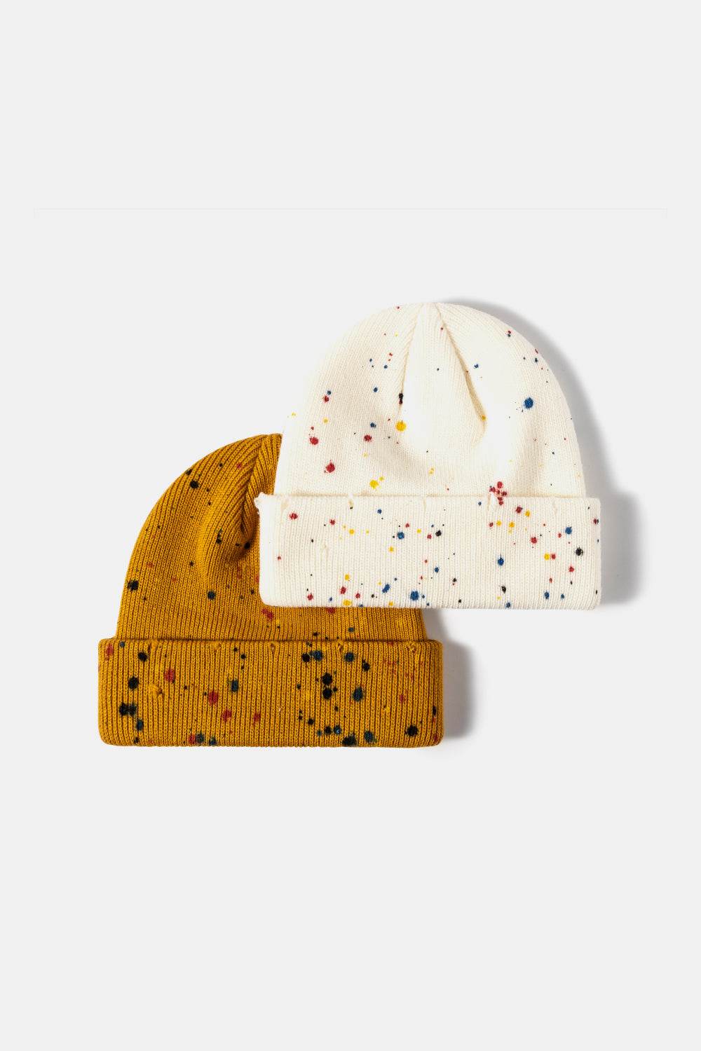 Confetti Rib-Knit Cuff Beanie - Hovatok