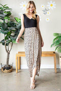 Heimish Full Size Slit Animal Print V-Neck Wide Strap Dress - Hovatok