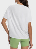 Millennia Drawstring Round Neck Short Sleeve Active T-Shirt - Hovatok