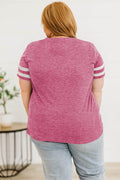 Plus Size Striped V-Neck Tee Shirt - Hovatok