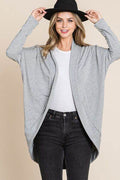 BOMBOM Open Front Long Sleeve Cocoon Cardigan - Hovatok