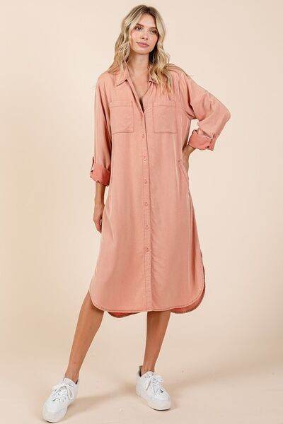 Mittoshop Button Down Long Sleeve Shirt Dress - Hovatok