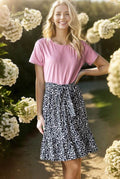 Heimish Full Size Short Sleeve Solid And Animal Print Mini Dress Plus Size - Hovatok