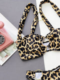 Leopard Ring Detail Bikini Set - Hovatok