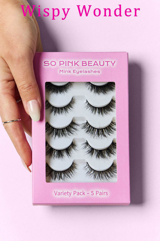 SO PINK BEAUTY Mink Eyelashes Variety Pack 5 Pairs - Hovatok