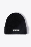NEWYORK Patch Rib-Knit Cuffed Beanie - Hovatok