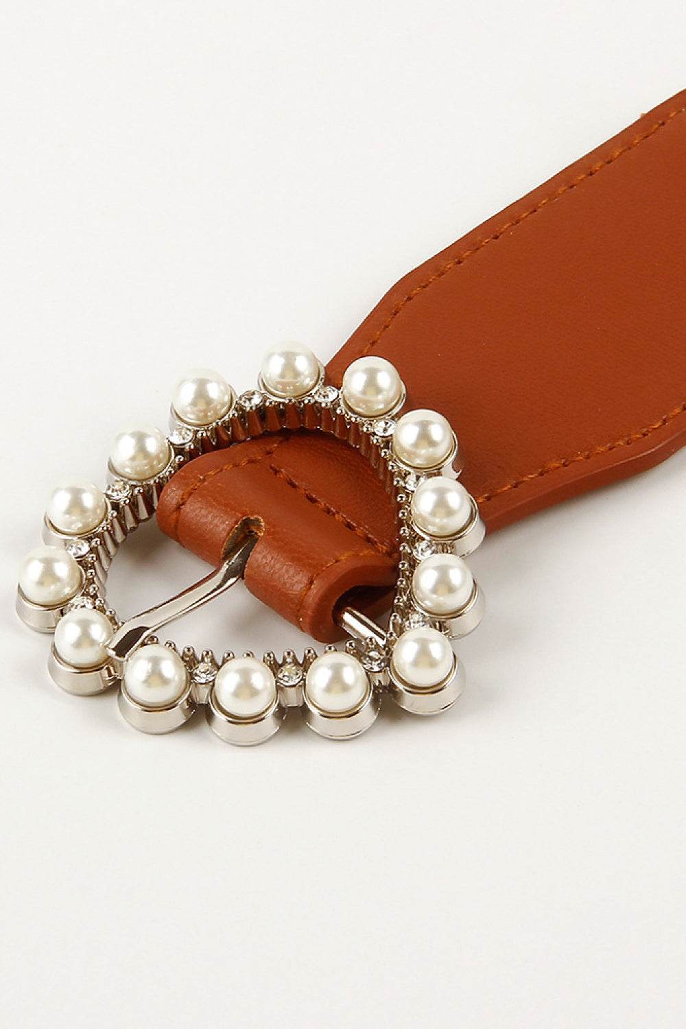 Pearl Heart Buckle Elastic Belt - Hovatok