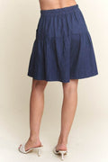ADORA Elastic Waist Wide Leg Denim Shorts - Hovatok