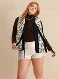 Plus Size Tied Sherpa Vest Coat with Pockets - Hovatok