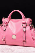 PU Leather Handbag with Tassels - Hovatok