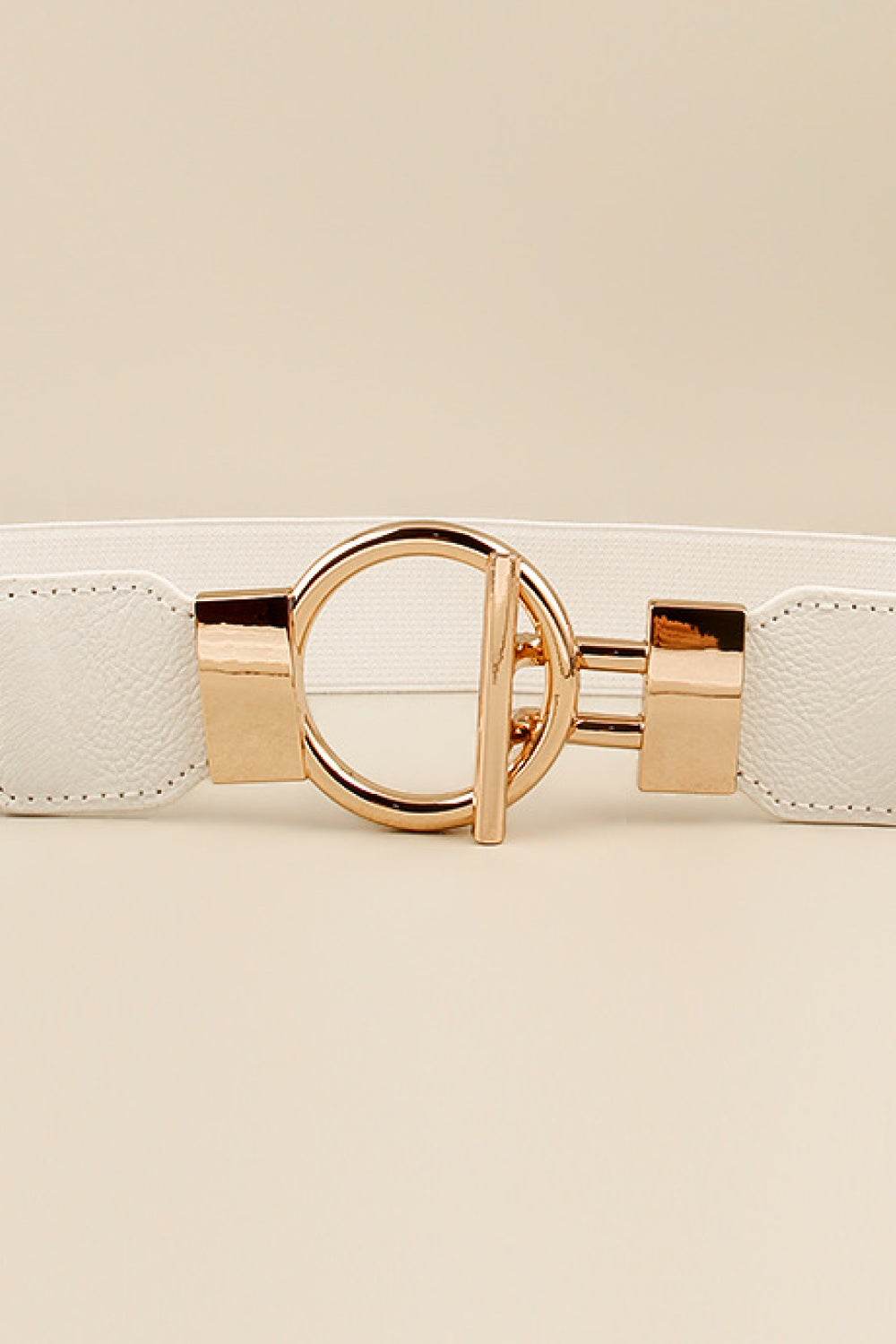 Circle Shape Buckle Zinc Alloy Buckle PU Leather Belt - Hovatok