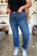 Judy Blue Full Size High Waist Front Seam Detail Straight Jeans - Hovatok