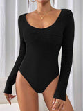 Perfee Scoop Neck Long Sleeve Bodysuit - Hovatok