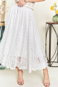 ADORA Elastic Waist Lace Midi Skirt - Hovatok