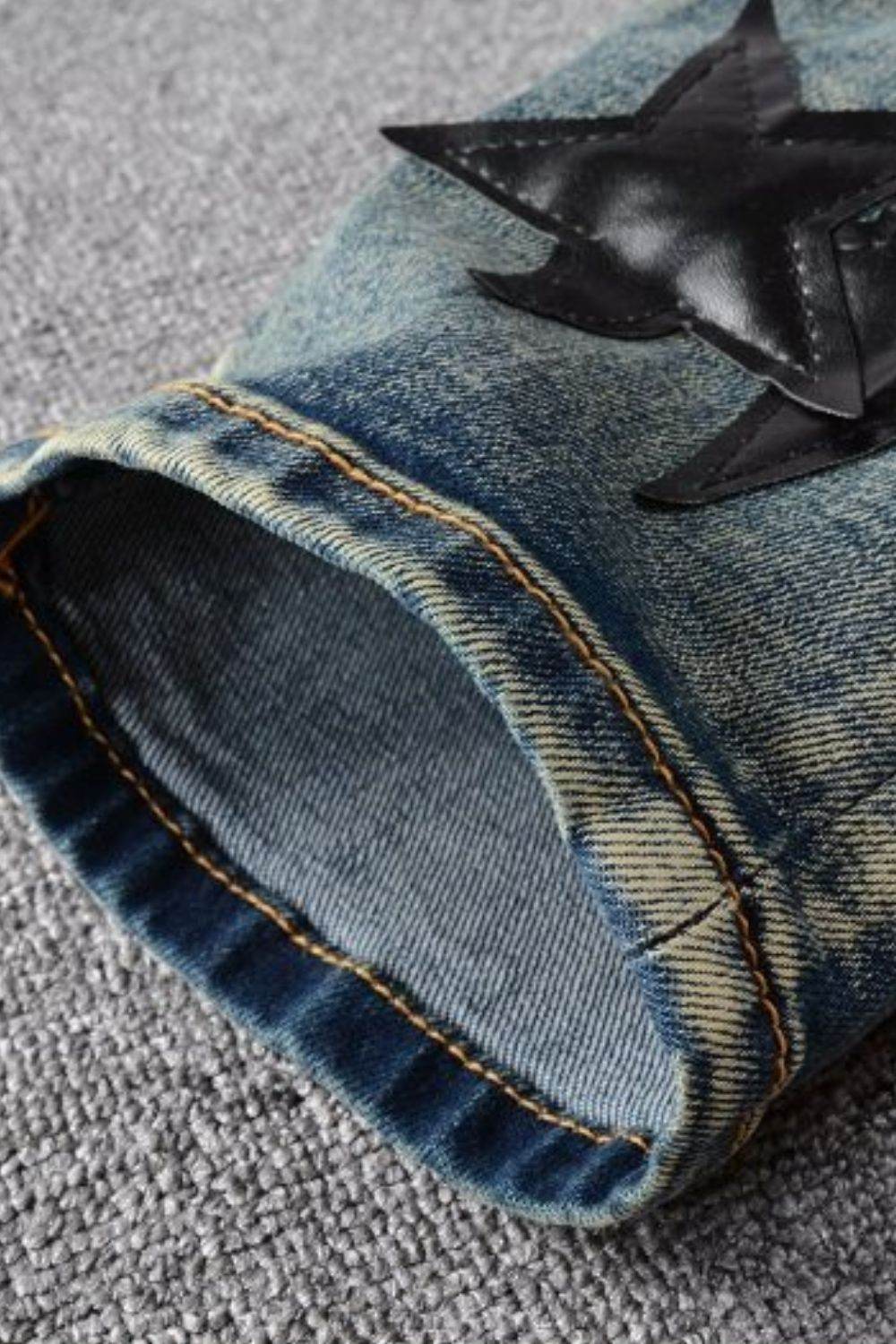 Men's Washed Star Slim Jeans - Hovatok