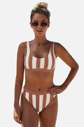 Striped Tank High Waist Bikini - Hovatok