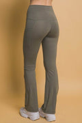 Love Tree High Waist Flare Active Leggings with Side Pockets - Hovatok