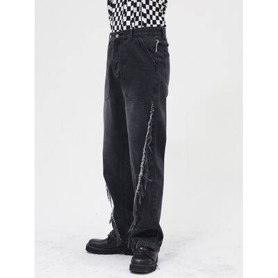 Raw Hem Jeans with Pockets - Hovatok