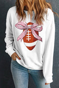 Football Round Neck Long Sleeve Sweatshirt - Hovatok