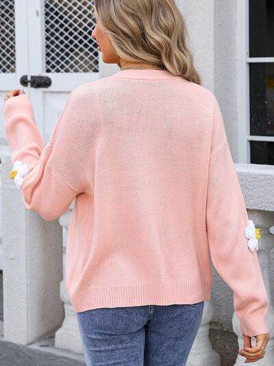 Angel Wings Crochet Flower Button Up Cardigan - Hovatok